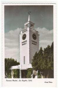 Farmers Market Los Angeles California Color Tinted RPPC Real Photo postcard