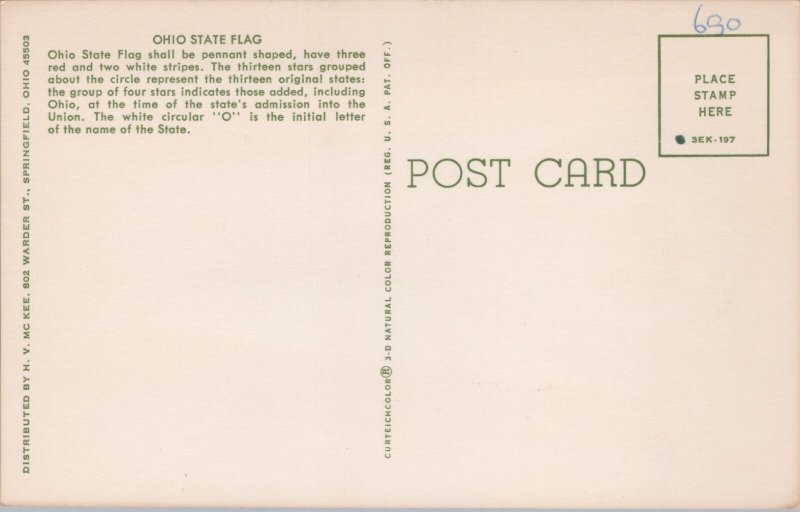 USA Ohio State Flag Chrome Postcard 03.18