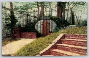 Mt Vernon Virginia~Fence @ Old Tomb~Vintage Postcard
