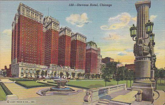 The Stevens Hotel Chicago Illinois 1943 Curteich