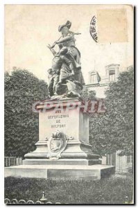 Old Postcard Statue To defenders of Belfort
