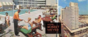 Jacksonville, FL Florida  ROBERT MEYER  HOTEL Poolside Service 3½ X 8¼ Postcard