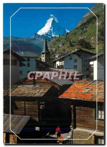 Postcard Modern Alte Gasse in Zermatt Matterhorn