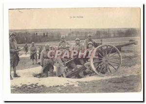 Old Postcard Militaria 75 in action (canon)