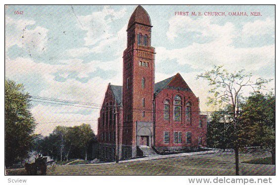 OMAHA, Nebraska, 1900-1910's; First M.E. Church