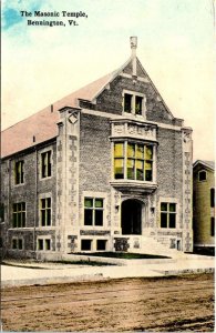 Bennington, VT Vermont  MASONIC TEMPLE Fraternal Orders~Masons ca1910's Postcard