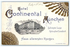1900 Haus Allerersten Ranges Hotel Continental Munich Germany Postcard