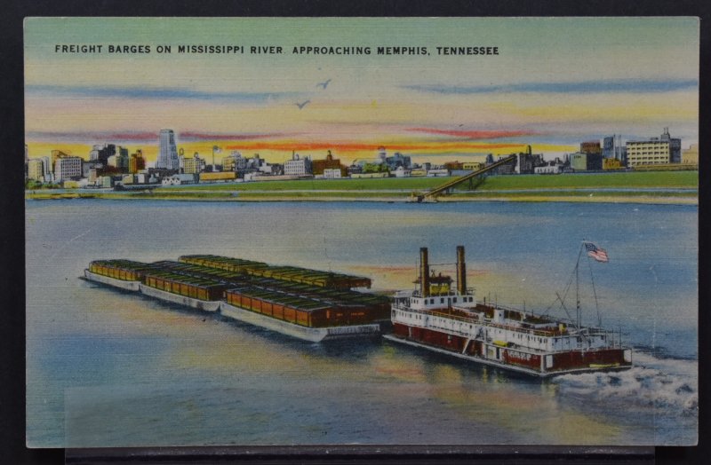 Memphis, TN - Freight Barges on Mississippi River