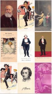 Music Composers Instruments Violin Chopin etc lot of 9 vintage postcards B885