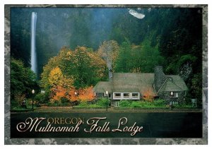 Multnomah Falls Oregon Lodge Columbia River Gorge Chrome Postcard WOB Posted  