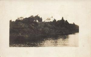 Bear Island ME Lighthouse Steamboat Camden 1916 Real Photo Postcard