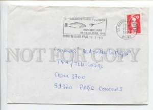 421501 FRANCE 1990 year FISHING Montbeliard Ppal ADVERTISING real posted COVER