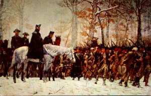 General Washington Reviewing His Troops At Valley Forge Painting By W L Trego...