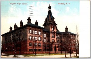 Buffalo New York NY, 1908 Lafayette High School Building, Vintage Postcard