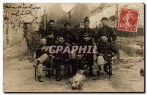 PHOTO CARD Nievre Cosne 1911 Army War Soldiers