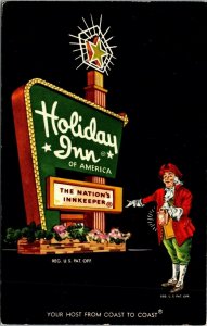 Holiday Inn Road Sign St. Augustine Fla. VTG Postcard Chrome Advertising c.1965 