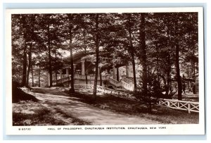 Philosophy Hall Chautauqua Institution NY New York Real Photo RPPC Postcard Fg15