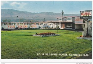 Exterior View, Flowers in Courtyard of Four Seasons Motel, Kamloops, British ...