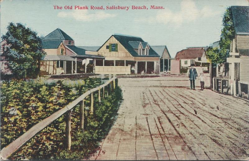 Old Plank Road, Salisbury Beach, Massachusetts, Early Postcard, Unused