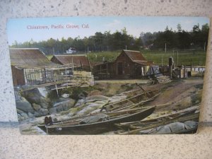 PACIFIC GROVE, CA pre-1915 CHINATOWN shanties, boats