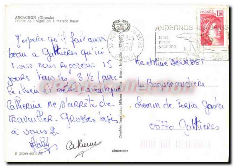 Modern Postcard Arcachon Gironde Pointe de l'Aiguillon at low tide