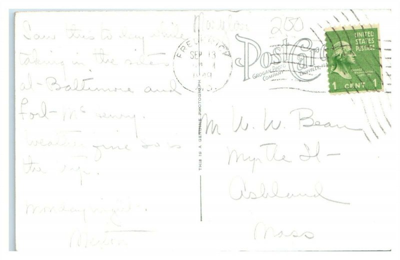 1949 RPPC Phoenix Shot Tower, Baltimore, MD Real Photo Postcard *5Y3