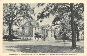 1930s Mississippi University Lamar Hall School of Law Teich Postcard 25-11504