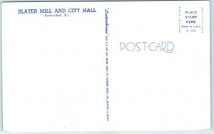 Postcard - Slater Mill And City Hall - Pawtucket, Rhode Island