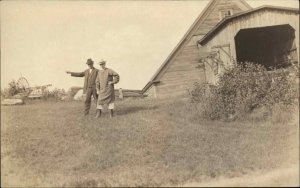 President Calvin Coolidge on Farm in VT Unidentified Real Photo Postcard c1920