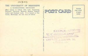 1930s Mississippi University Lamar Hall School of Law Teich Postcard 25-11504