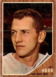 1962 Topps Baseball Card Jay Hook New York Mets sk1853