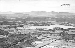 Greensboro Vermont Aerial View~Caspian Lake~Farmland~Mtns~Note on Back~1954 RPPC