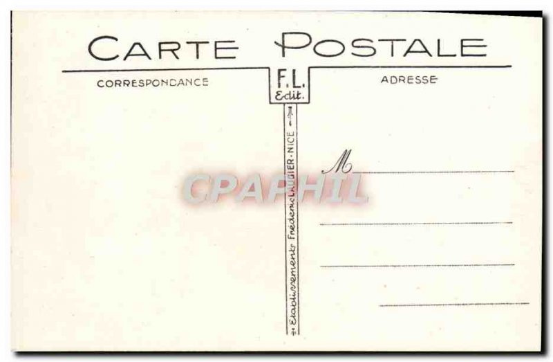 Old Postcard Sospel view on the old bridge