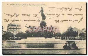 Old Postcard Paris Triumph of the Republic instead of the Throne