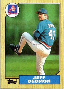 1987 Topps Baseball Card Jeff Dedmon Atlanta Braves sk3099