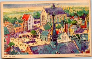 postcard 1933 Chicago World Fair - The Belgian Village