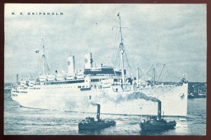 h2507 - Steamer GRIPSHOLM Postcard 1930s Swedish American Line