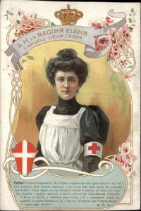 Red Cross Nurse SM La Regina Elena L'Angelo Della Carita c1915 Postcard TRIMMED