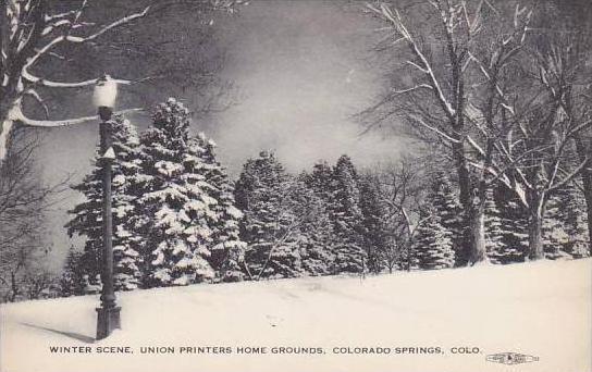 Colorado Colorado Springs Winter Scene Union Printers Home Grounds