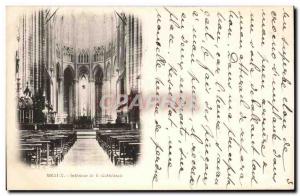 Old Postcard Meaux Cathedral Interior of the map in 1899