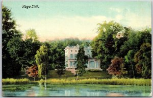 Haga Slott Near Lake and Trees Palace in Solna Sweden Queen's Pavilion Postcard