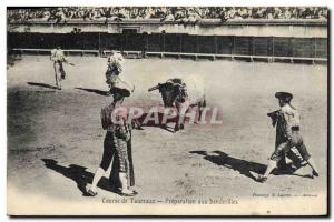 Old Postcard Bullfight Bullfight Preparation with banderillas