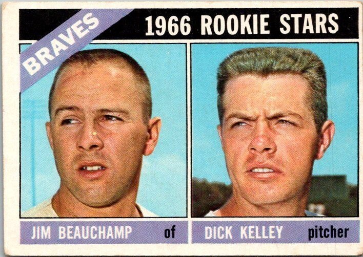 1967 Topps Baseball Card '66 Braves Rookie Stars Dick Kelley J Beauchamp...