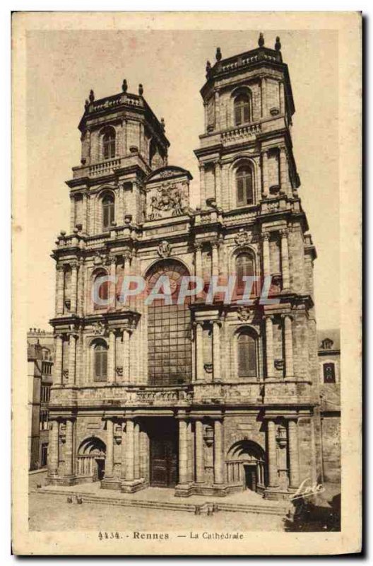 Old Postcard Rennes La Cathedrale