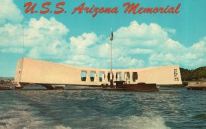 U.S.S. Arizona Memorial Famous Battleship Sunk By Japanese HI Vintage Postcard