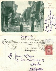 ottoman turkey, CONSTANTINOPLE, Street in Stambul (1906) Postcard