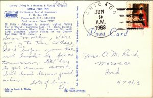 Vtg 1960s Shell Fish Inn Bay Port Lavaca Texas TX Unused Chrome Postcard