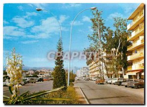 Postcard Modern French Riviera Le Cros de Cagnes Boulevard Kennedy in the bac...