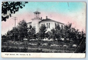 Mt. Vernon South Dakota SD Postcard High School Exterior Building c1912 Vintage