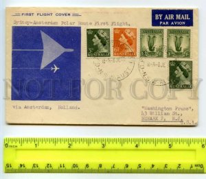 477580 1955 Australia first polar flight Sydney Amsterdam cancellation COVER